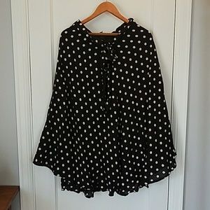 Anthropologie Polka Dot Midi Skirt